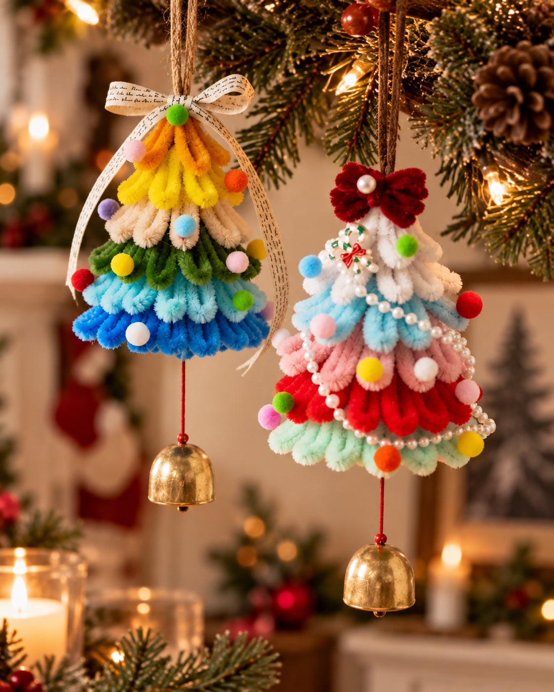 DIY Pipe Cleaner Christmas Tree Car Ornament Kit