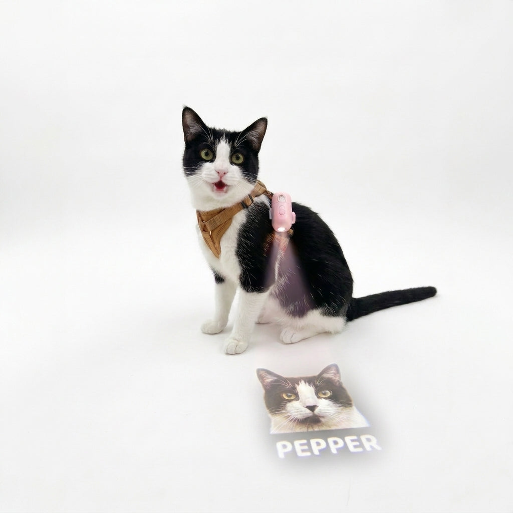 Personalized Pet Photo & Name Ground Projector Light for Pet Collar & Harness