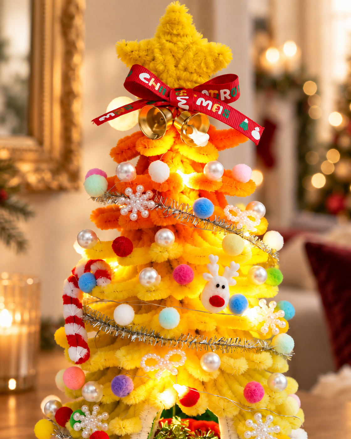 DIY Pipe Cleaner Christmas Tree Kit with Lights