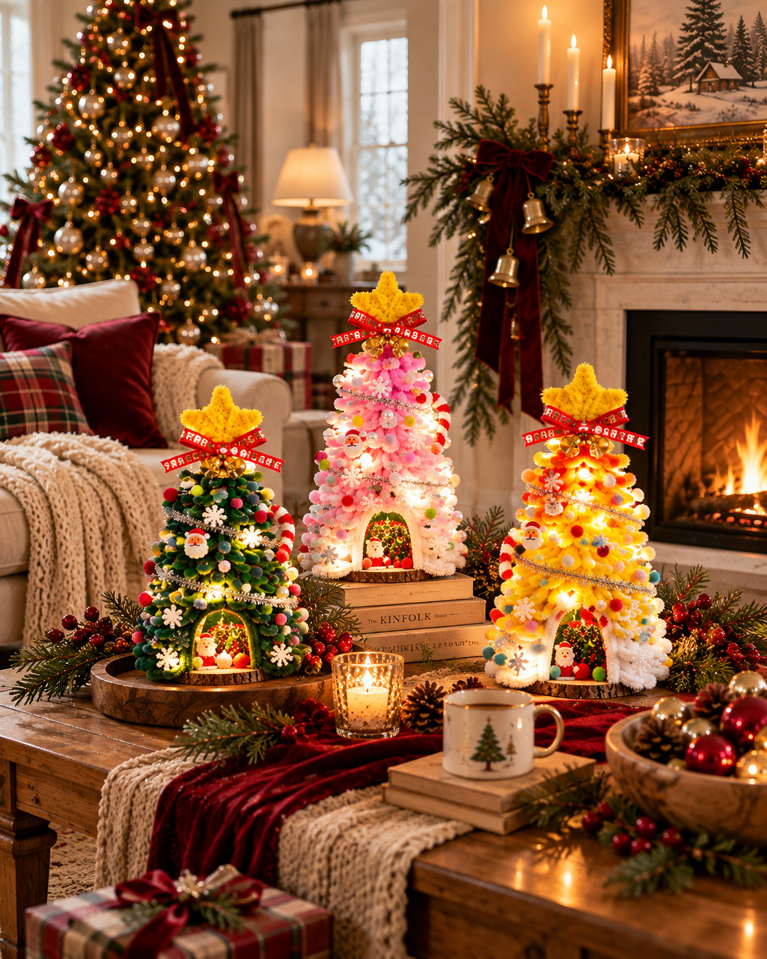 DIY Pipe Cleaner Christmas Tree Kit with Lights