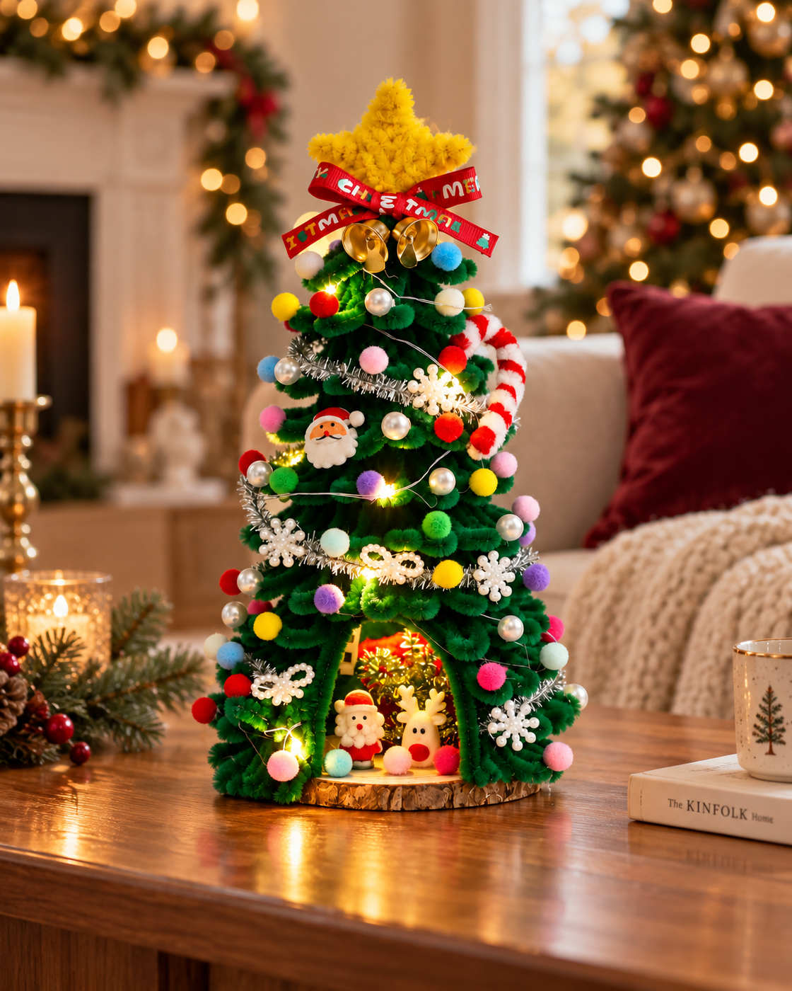 DIY Pipe Cleaner Christmas Tree Kit with Lights